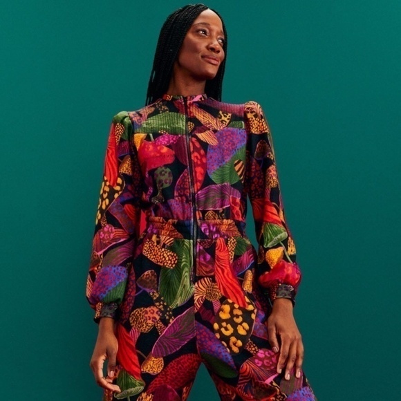 Farm Rio Leopard Mushroom Jumpsuit - Picture 2 of 13